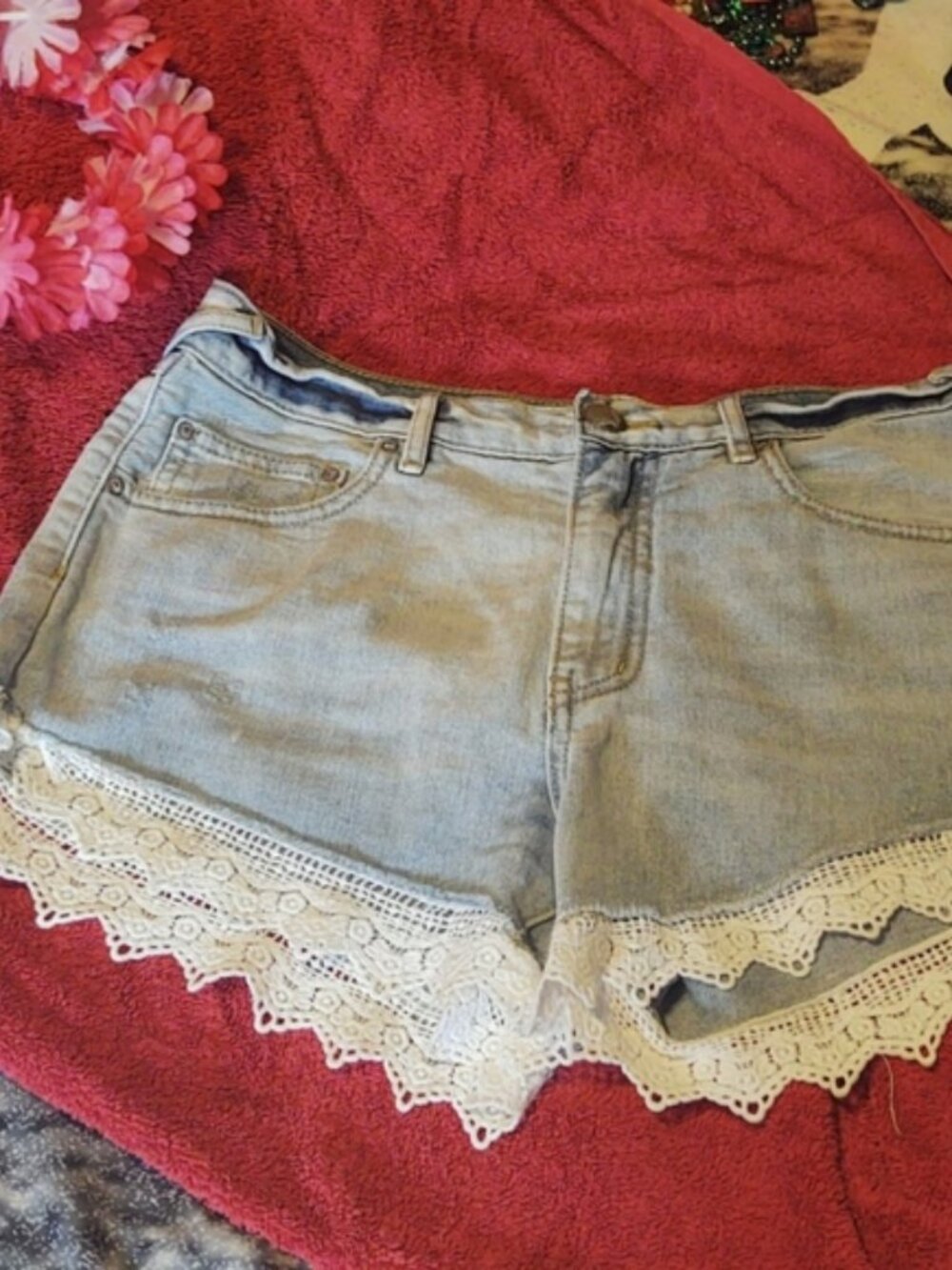 Free People Crochet Detail Jean Shorts 27